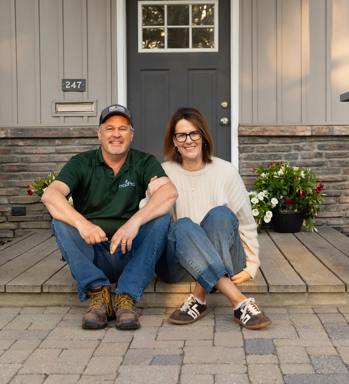 John and Rebekah Du Bois outside the MoldPro office in Milan, Michigan